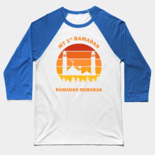 My First Ramadan 1st Ramadan Mubarak Ramadan Kareem Mosque Masjid Crescent Dawn Dusk Gift Baseball T-Shirt